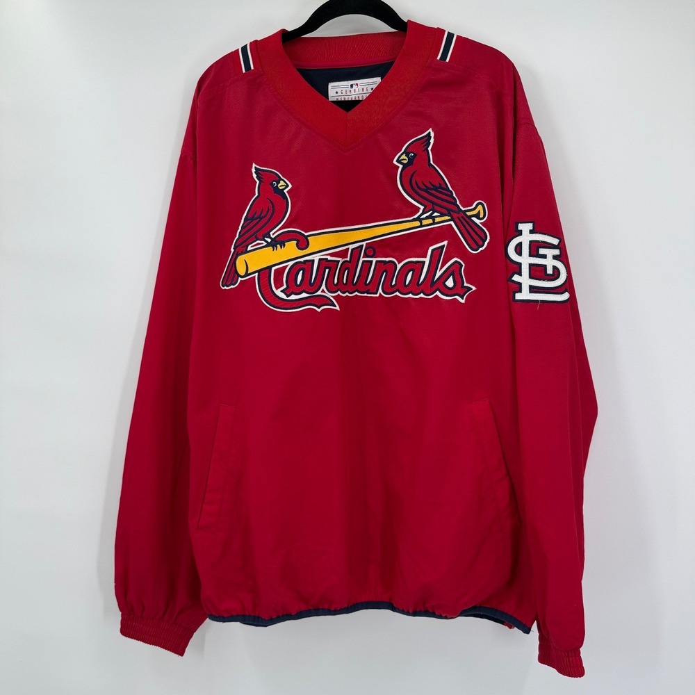 Majestic St Louis Cardinals Mens XL Windbreaker Sweatshirt Genuine Merchandise